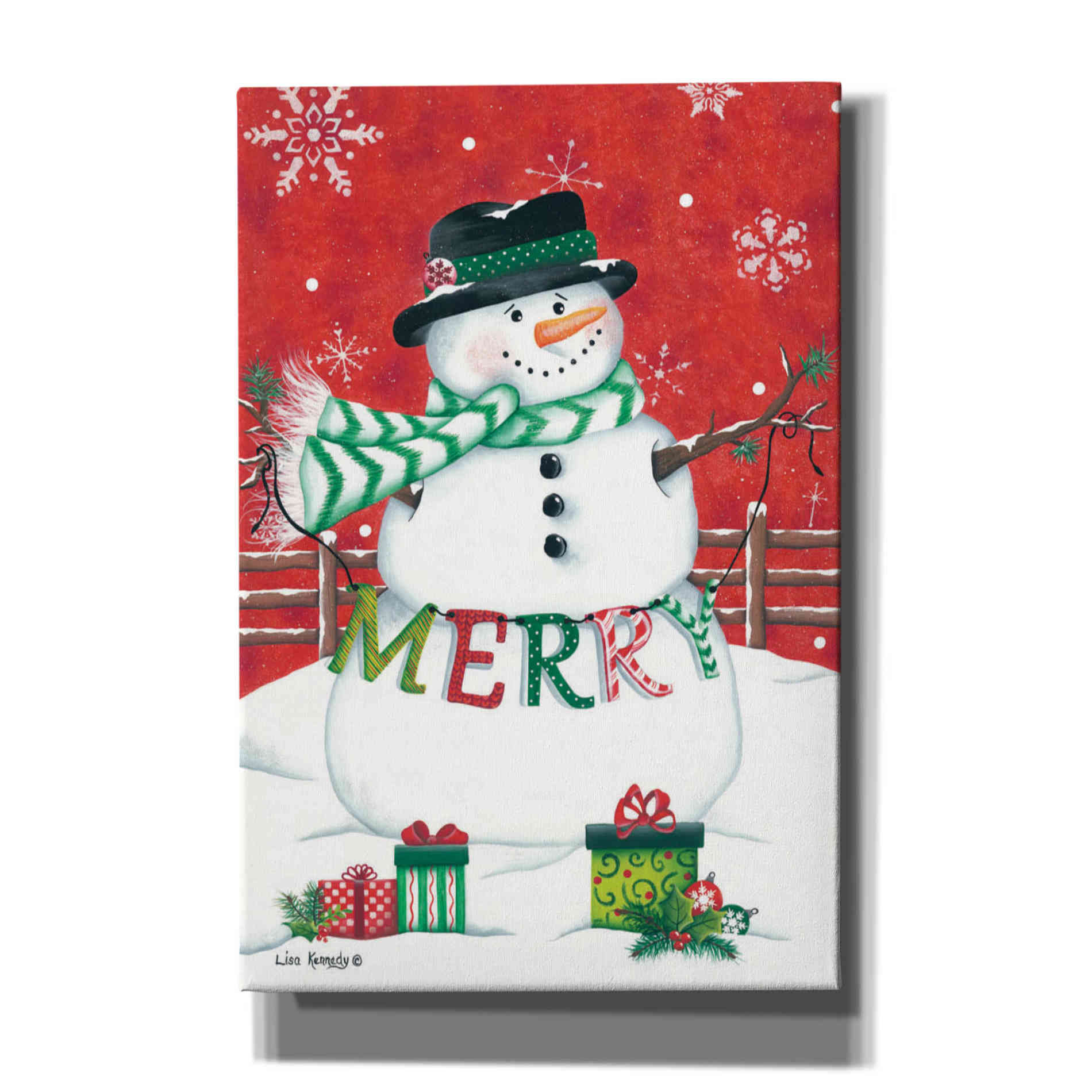 'Hope Snowman' by Lisa Kennedy, Canvas Wall Art