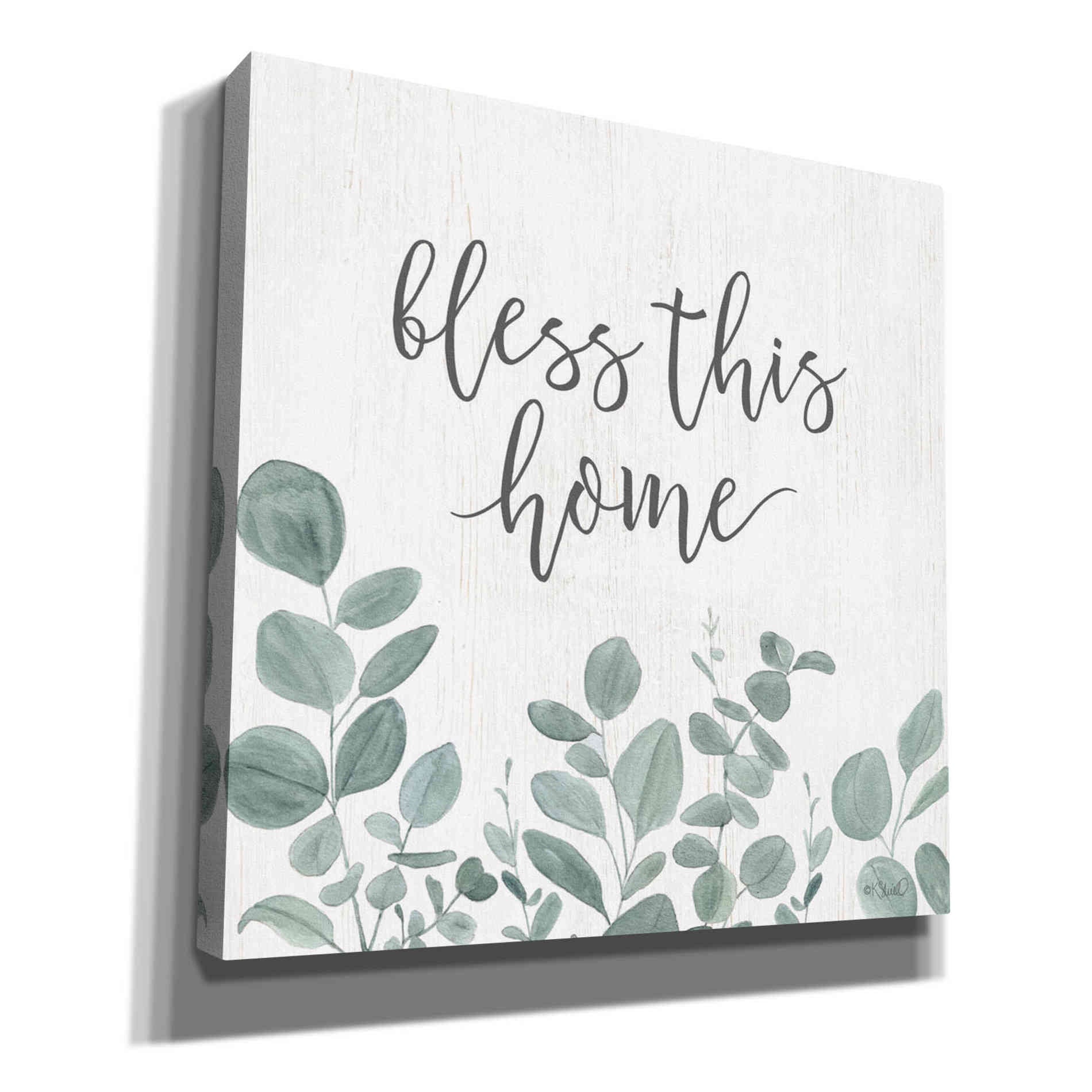 'Bless This Home Eucalyptus' by Kate Sherrill, Canvas, Wall Art