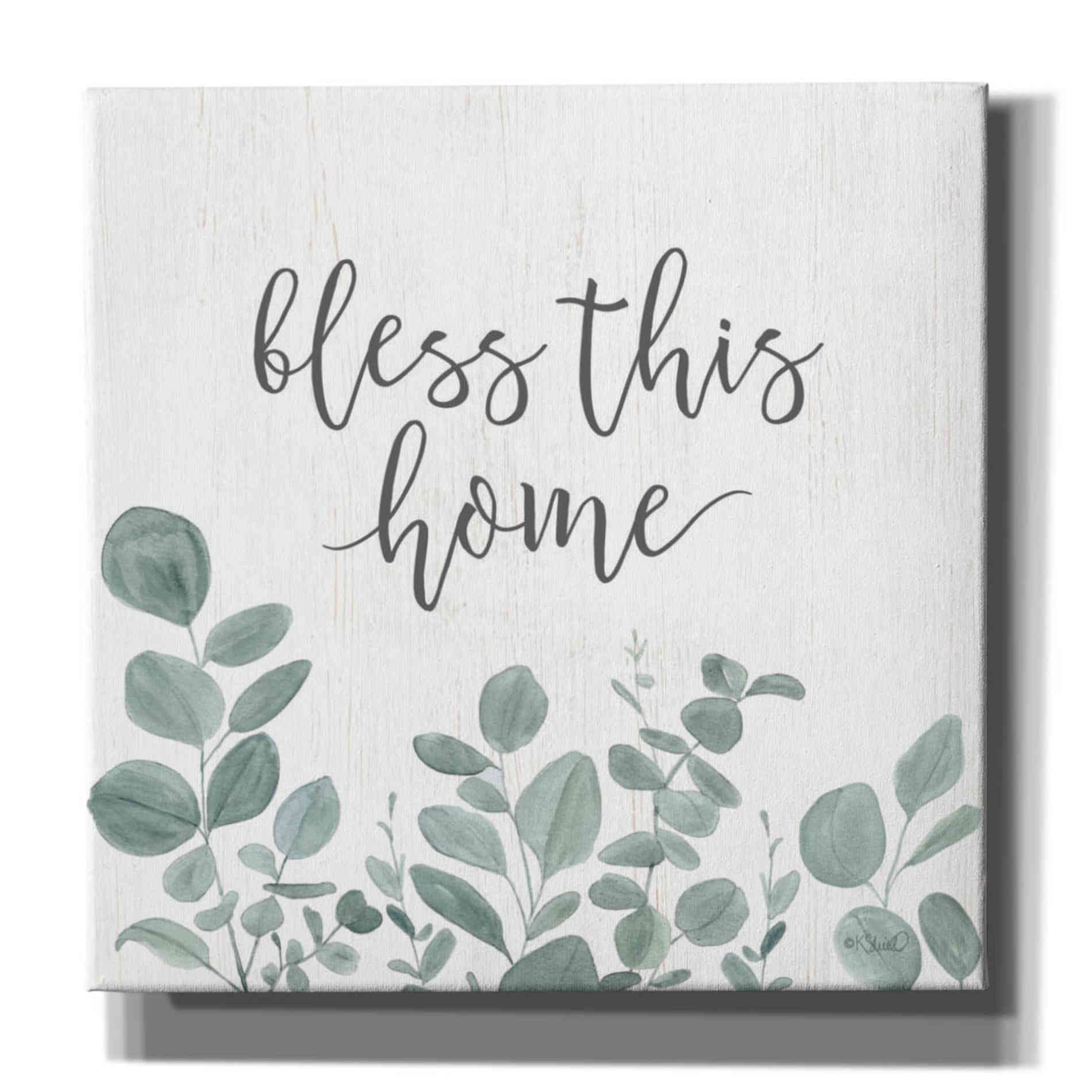 'Bless This Home Eucalyptus' by Kate Sherrill, Canvas, Wall Art