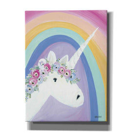 'Floral Unicorn I' by Roey Ebert, Canvas, Wall Art