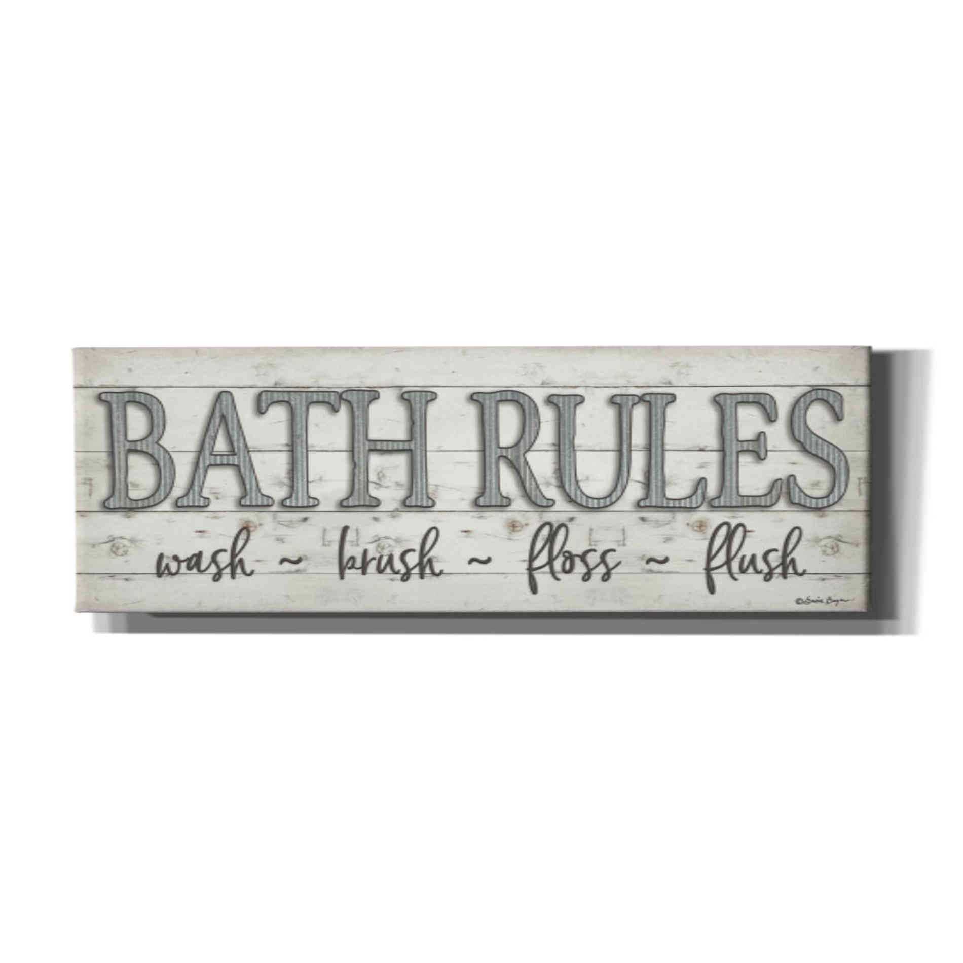 'Bath Rules' by Susie Boyer, Canvas, Wall Art