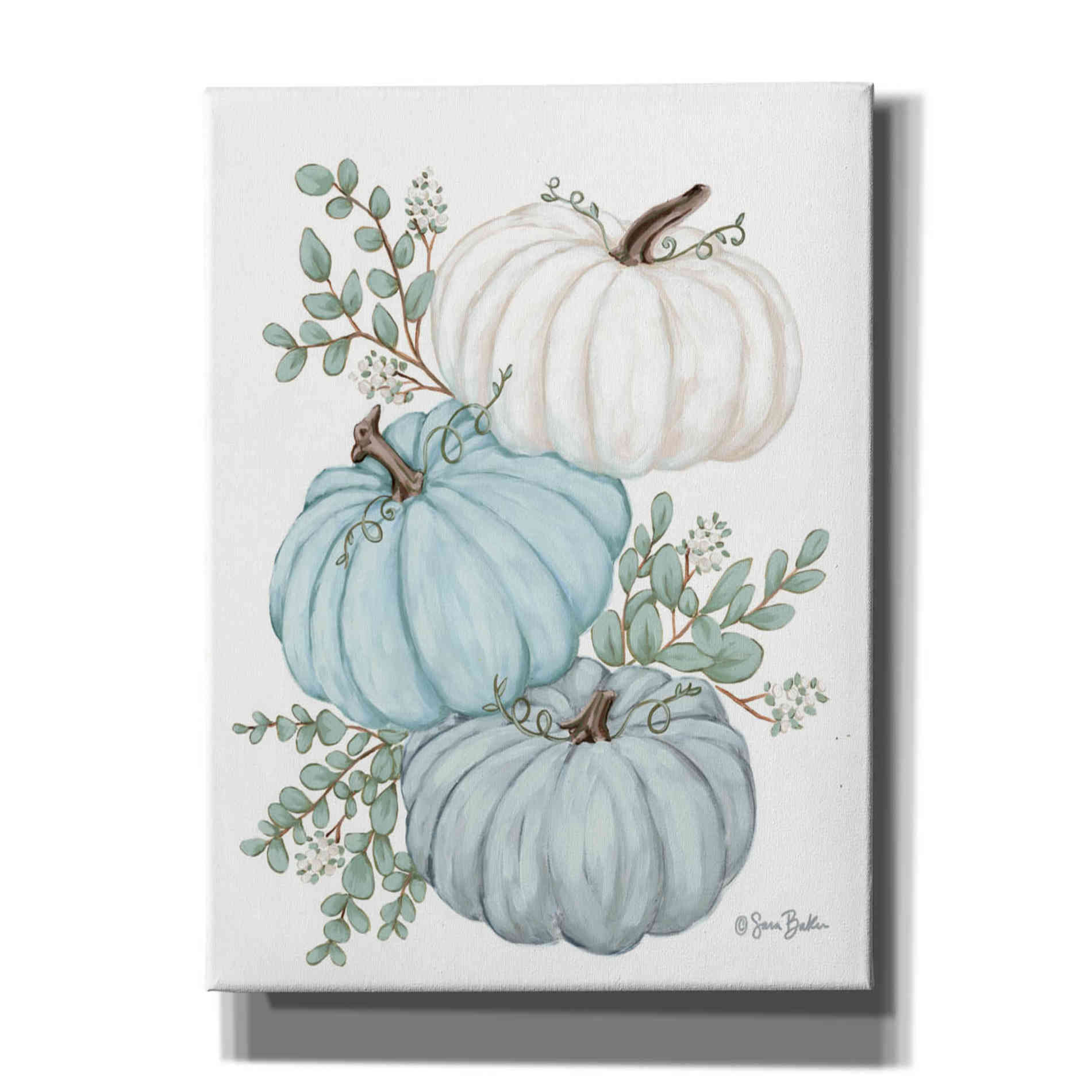 'Pumpkin Trio' by Sara Baker, Canvas, Wall Art