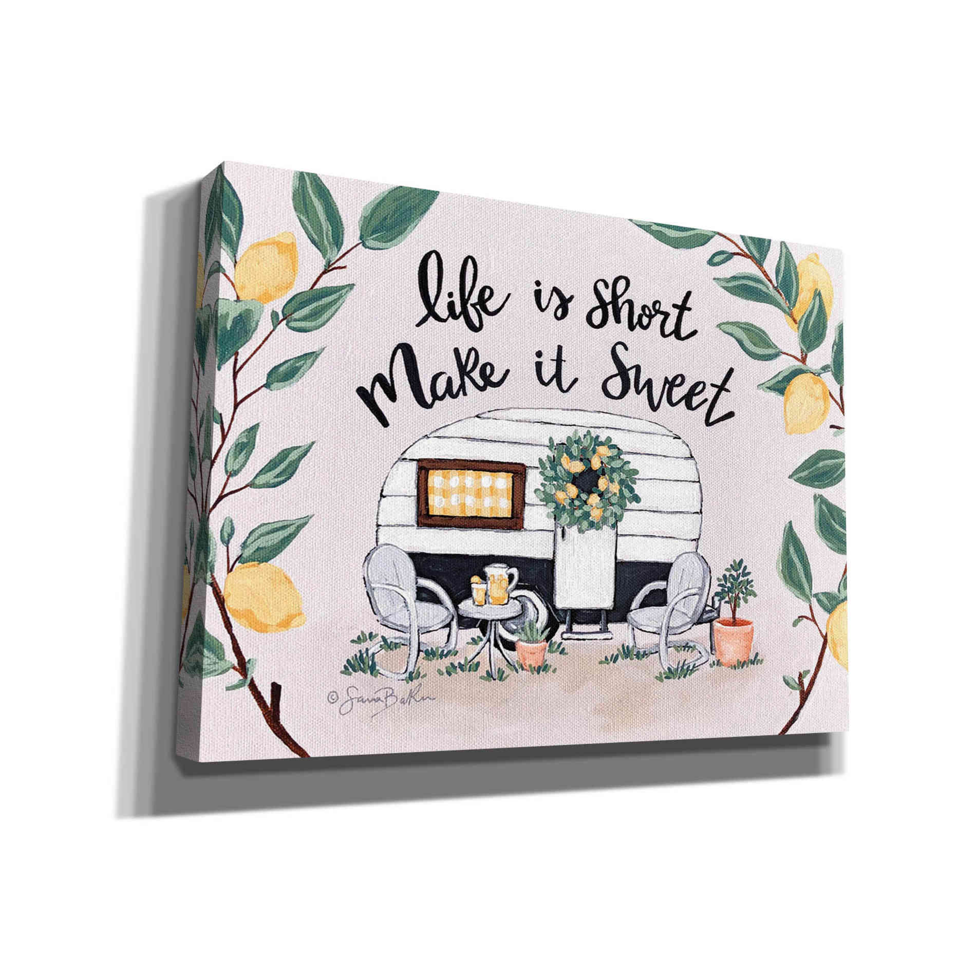 'Make It Sweet Vintage Camper' by Sara Baker, Canvas, Wall Art