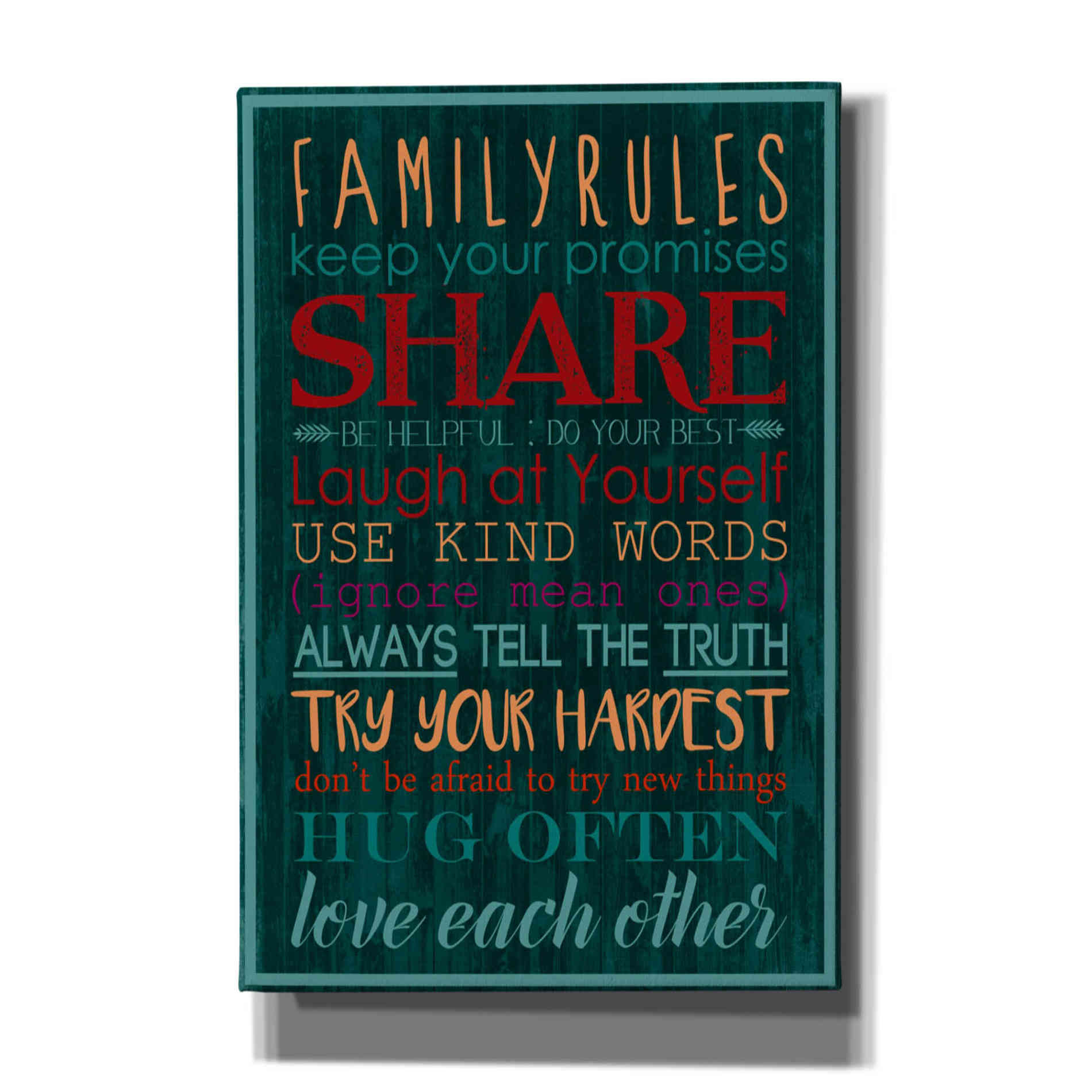 'Spice Family Rules I' by Grace Popp, Canvas Wall Art
