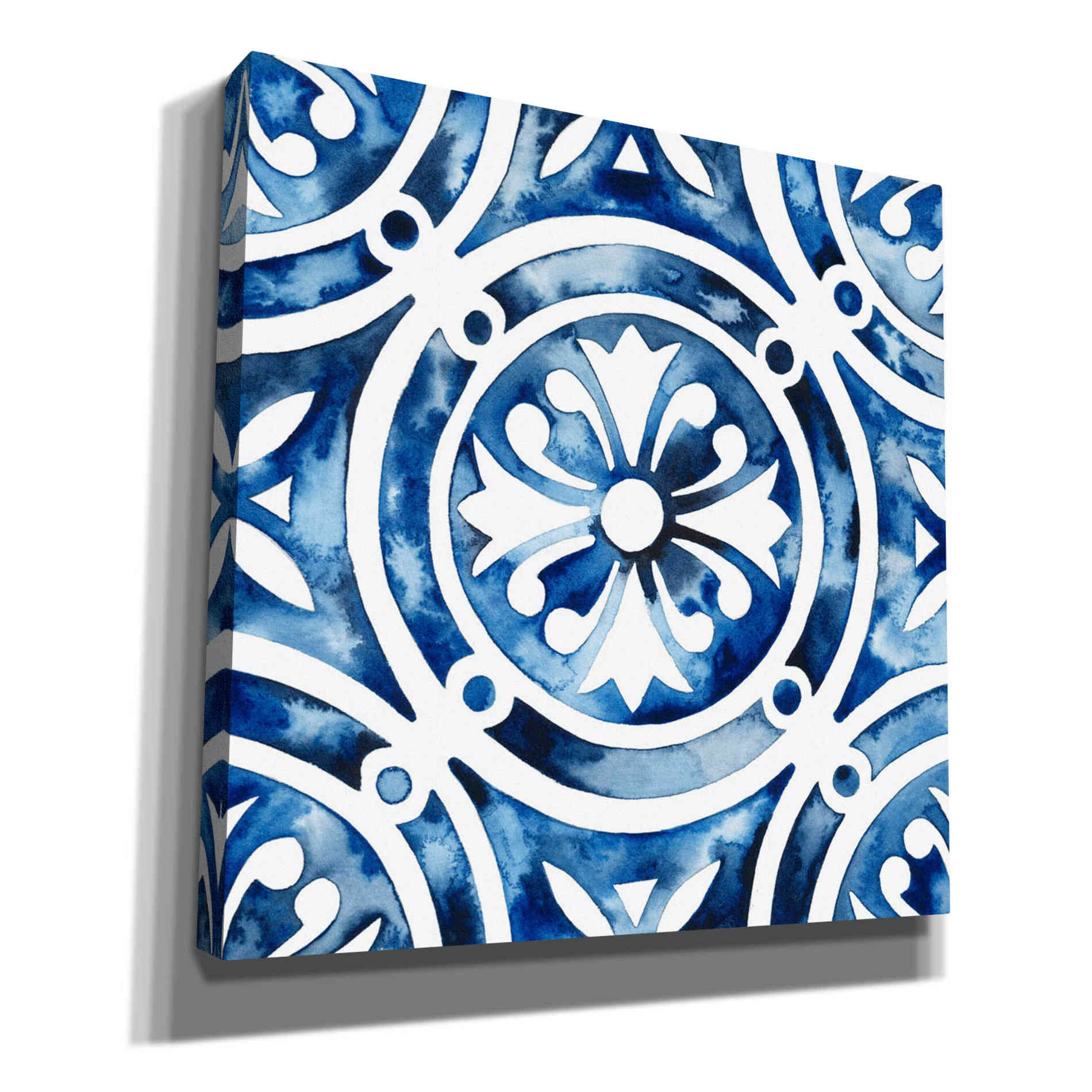 'Cobalt Tile IV' by Grace Popp, Canvas Wall Art