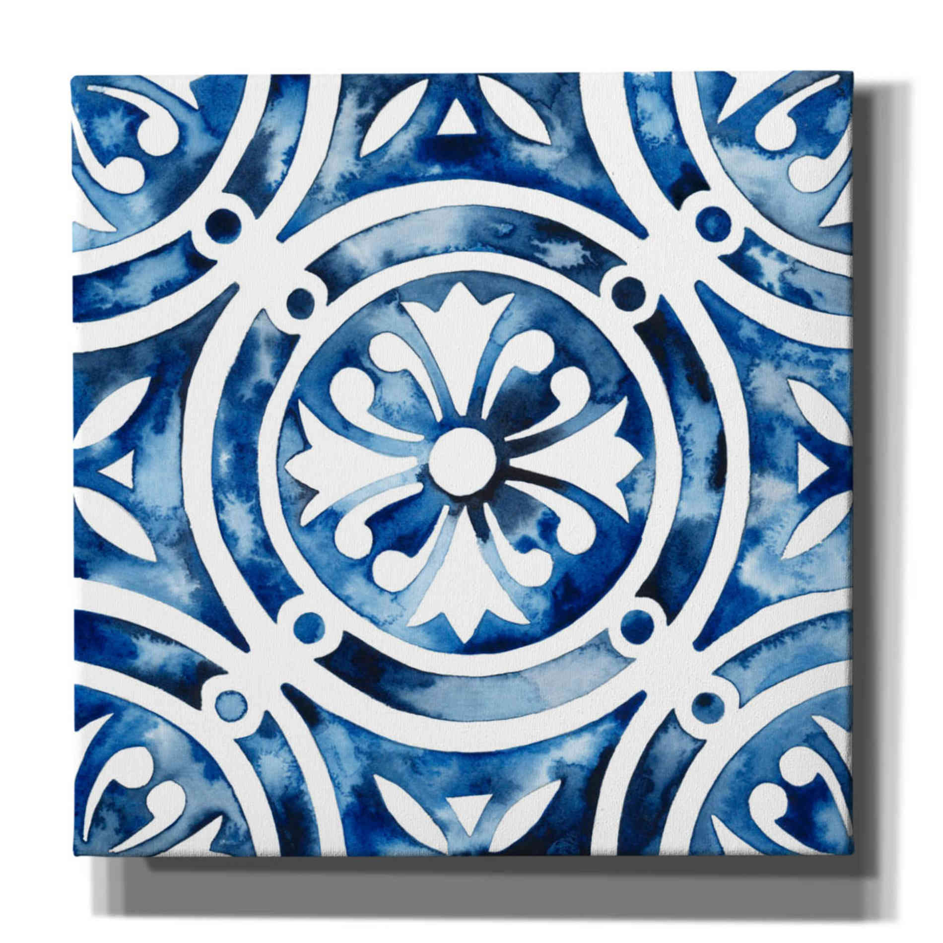 'Cobalt Tile IV' by Grace Popp, Canvas Wall Art