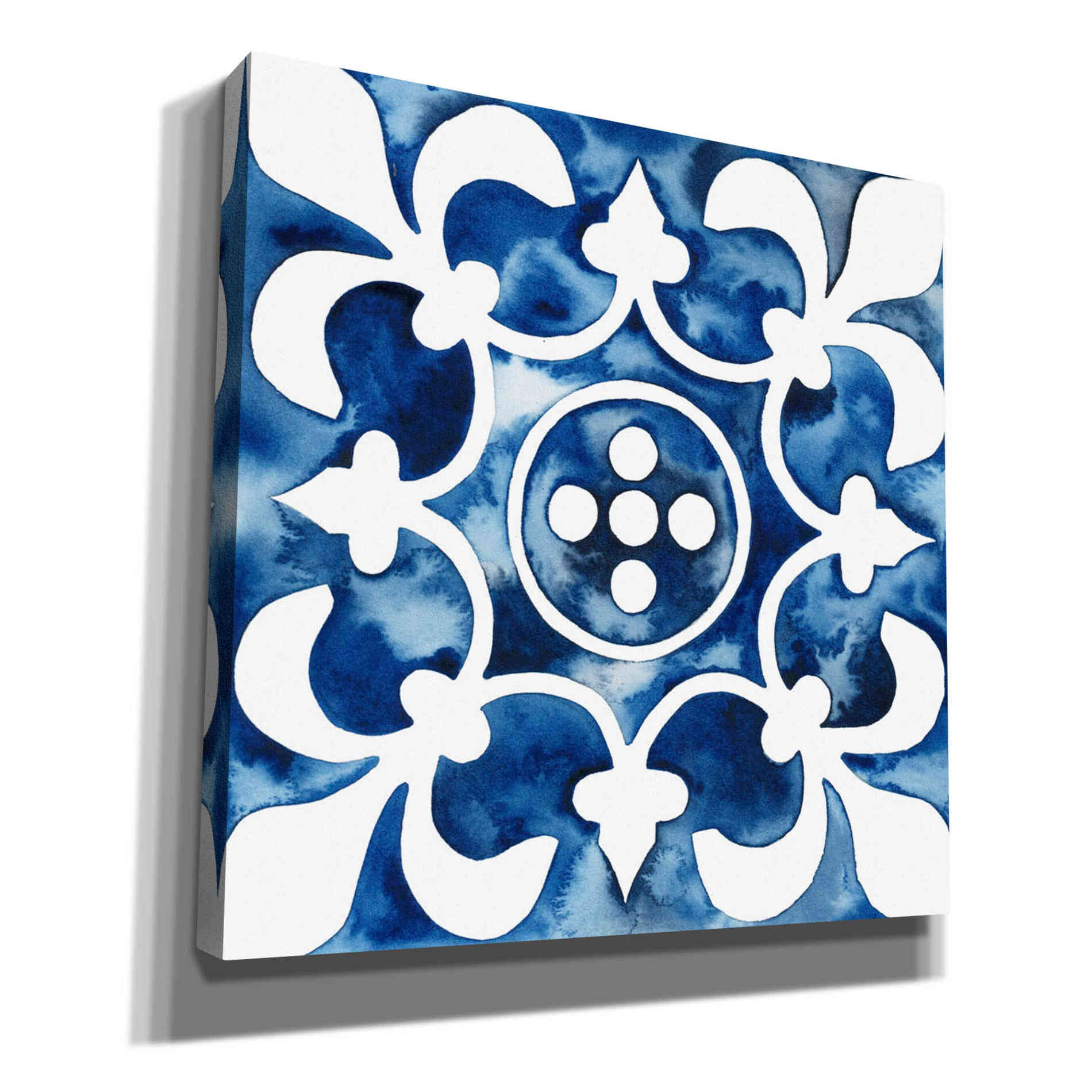 'Cobalt Tile III' by Grace Popp, Canvas Wall Art