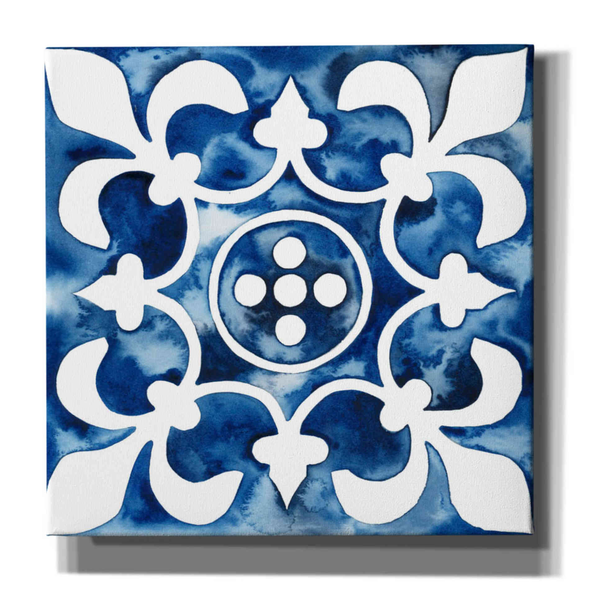 'Cobalt Tile III' by Grace Popp, Canvas Wall Art