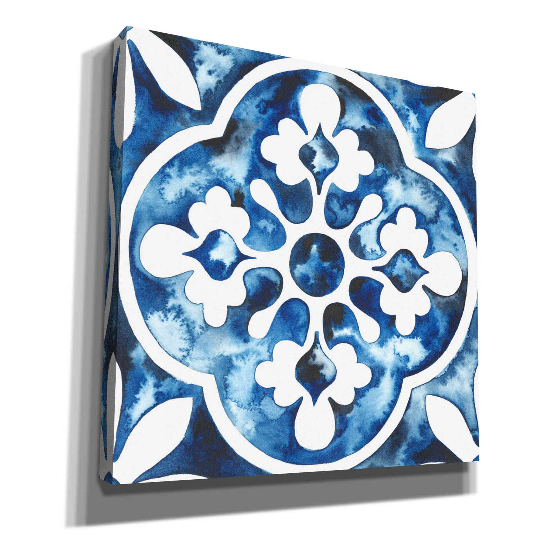 'Cobalt Tile I' by Grace Popp, Canvas Wall Art
