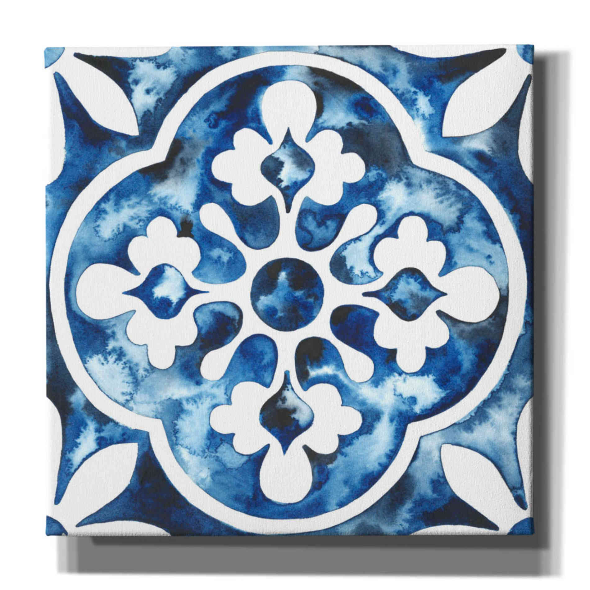 'Cobalt Tile I' by Grace Popp, Canvas Wall Art