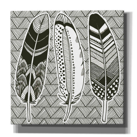 Image of 'Geo Feathers I Zentangle' by Sara Zieve Miller, Canvas Wall Art
