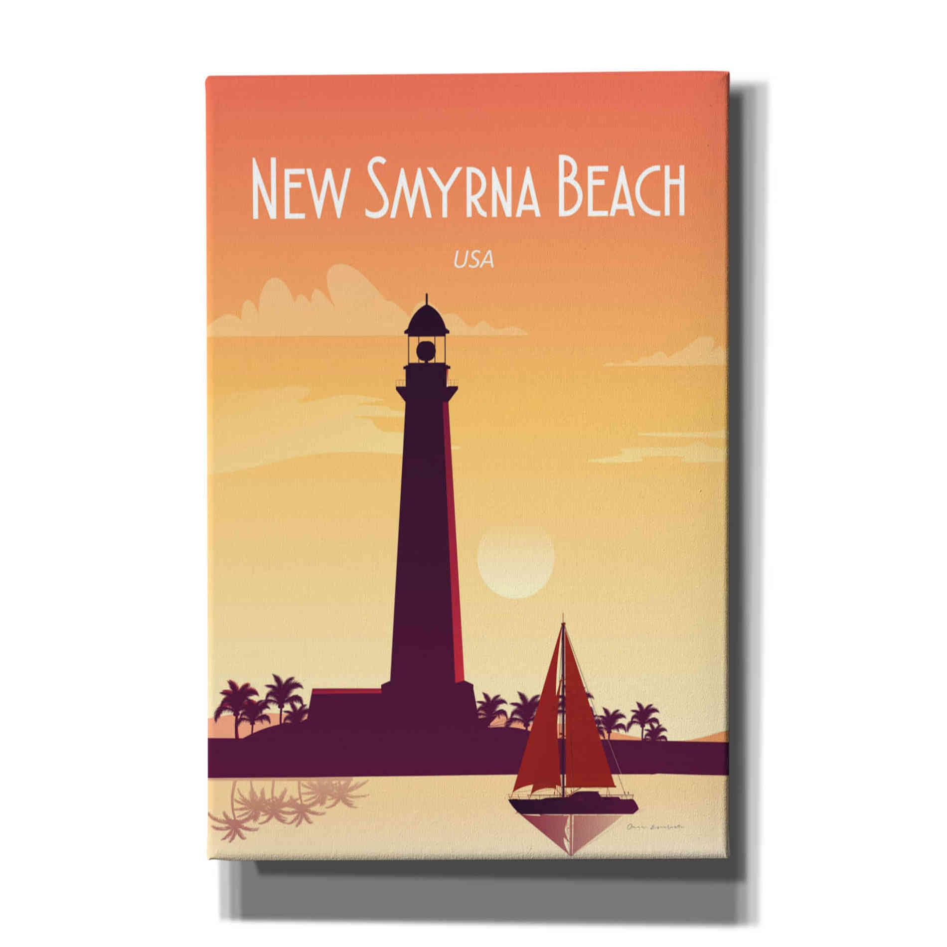 'New Smyrna Beach' by Omar Escalante, Canvas Wall Art