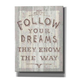 'Follow Dreams Driftwood' by Sue Schlabach, Canvas Wall Art