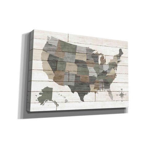 Image of 'Barnboard Map Neutral' by Sue Schlabach, Canvas Wall Art