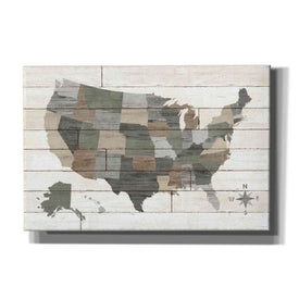 'Barnboard Map Neutral' by Sue Schlabach, Canvas Wall Art