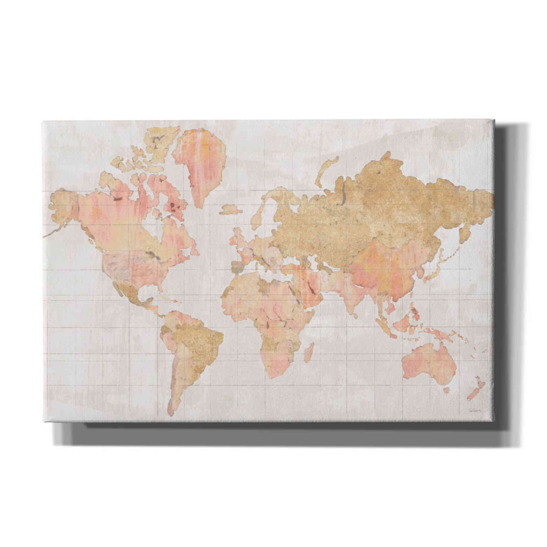 'Across the World Champagne' by Sue Schlabach, Canvas Wall Art