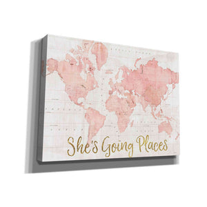 'Across the World Shes Going Places Pink' by Sue Schlabach, Canvas Wall Art