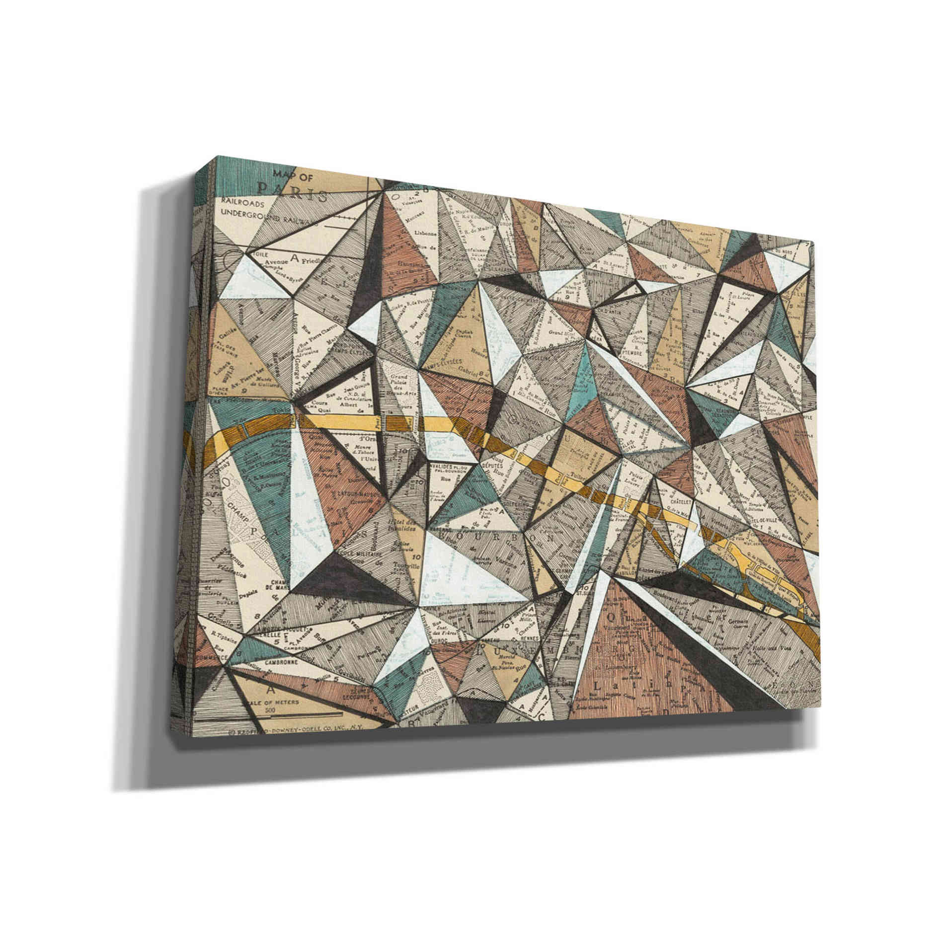 'Modern Map of Paris' by Nikki Galapon, Canvas Wall Art