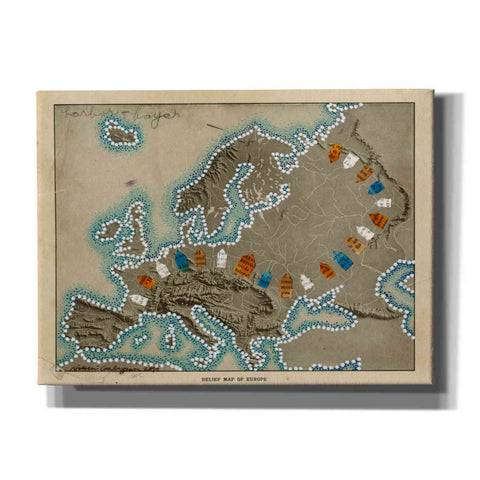 Image of 'Relief Map of Europe' by Nikki Galapon, Canvas Wall Art