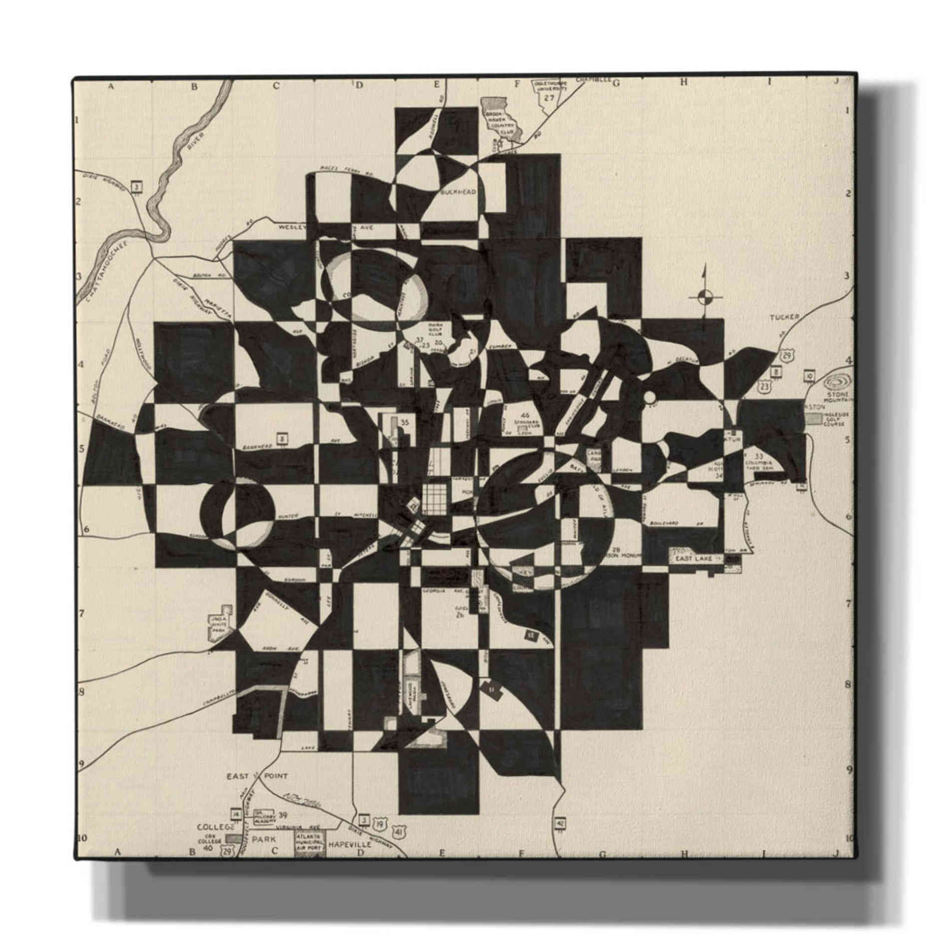 'Modern Map of Atlanta' by Nikki Galapon, Canvas Wall Art
