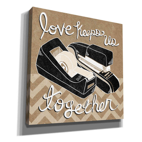 Image of 'Love Keeps Us Together Taupe' by Mary Urban, Canvas Wall Art