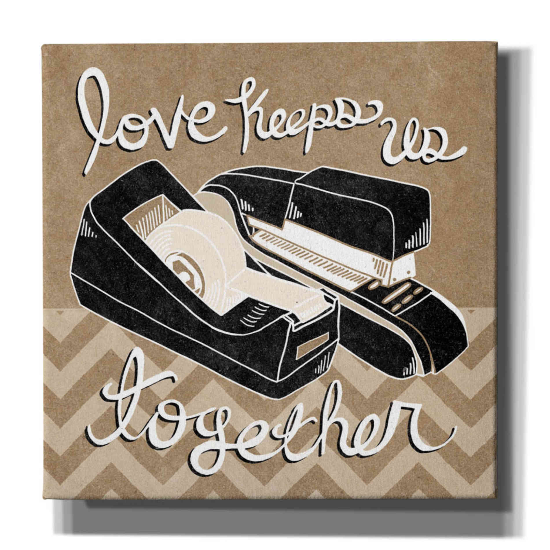 'Love Keeps Us Together Taupe' by Mary Urban, Canvas Wall Art