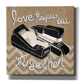 'Love Keeps Us Together Taupe' by Mary Urban, Canvas Wall Art