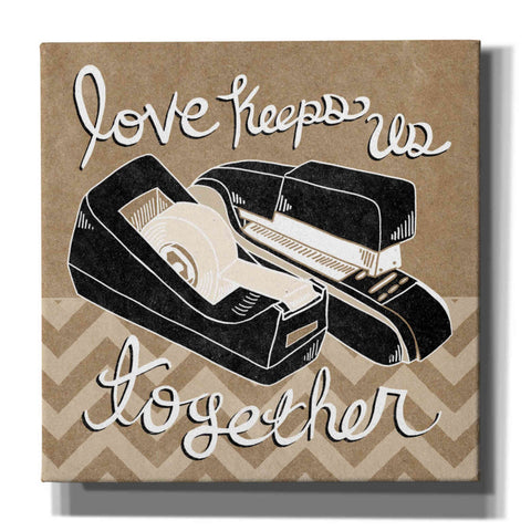 Image of 'Love Keeps Us Together Taupe' by Mary Urban, Canvas Wall Art