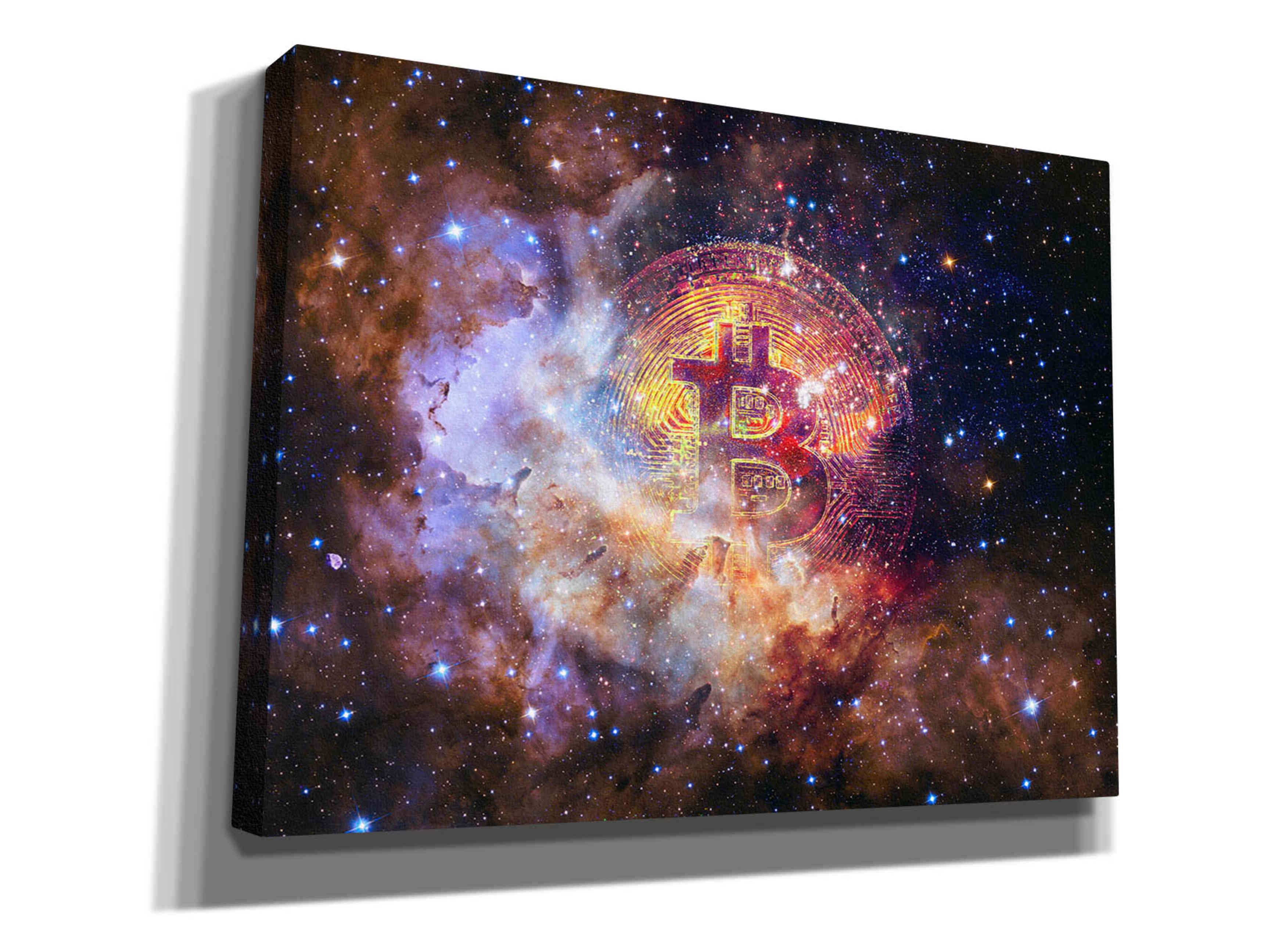 'Bitcoin Nebula', Canvas Wall Art