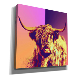 'Highland Cow Crush,' Canvas Wall Art