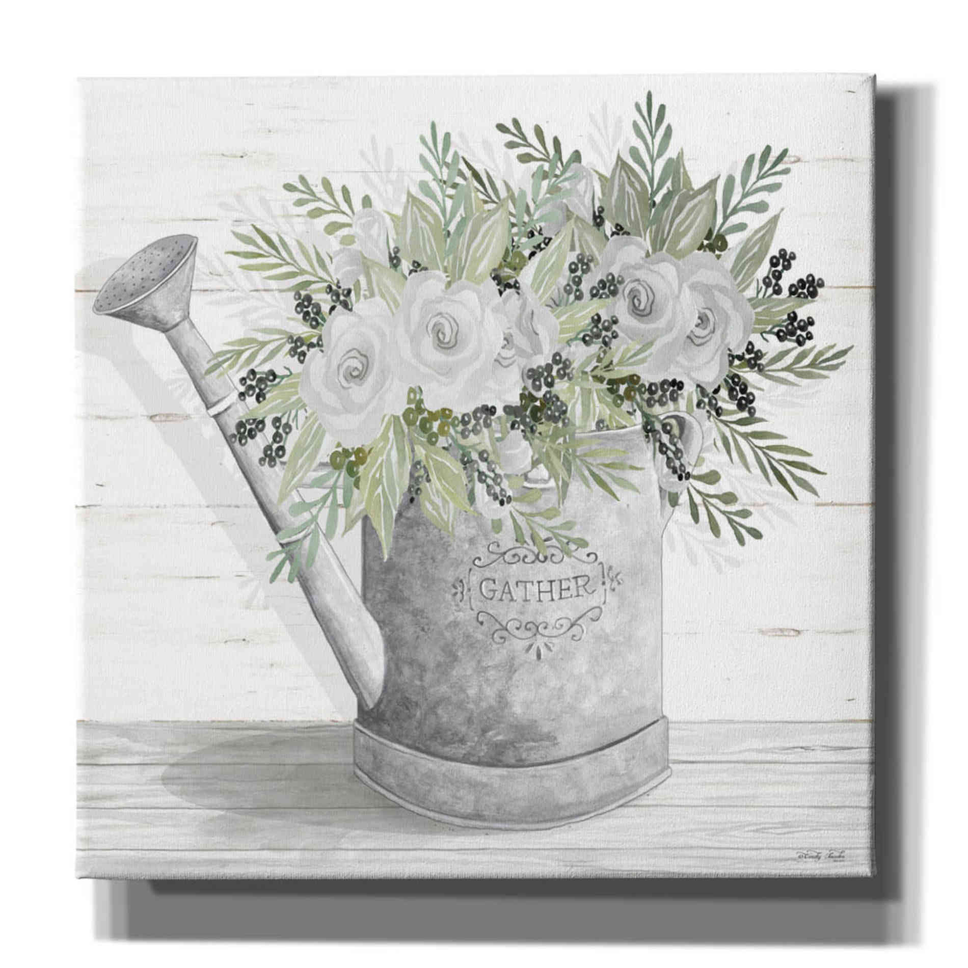 'Gather Watering Can' by Cindy Jacobs, Canvas Wall Art
