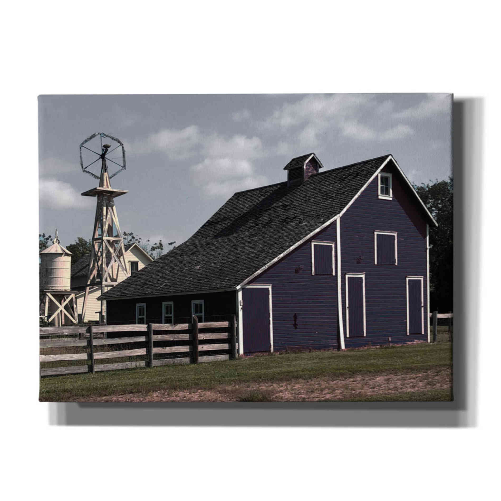 'Blue Barn' by Cindy Jacobs, Canvas Wall Art