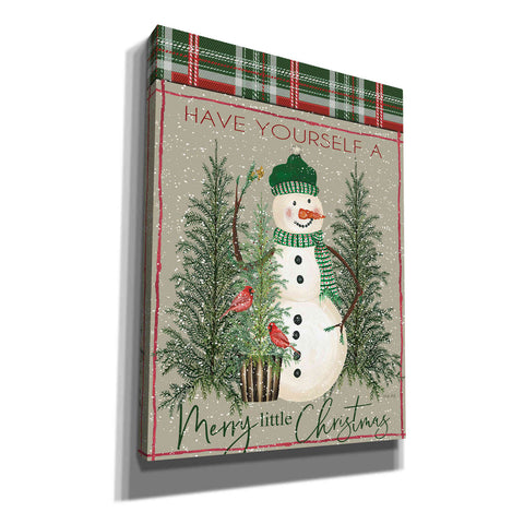 Image of 'Merry Little Christmas Snowman' by Cindy Jacobs, Canvas Wall Art