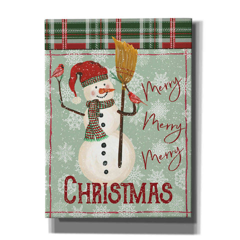 Image of 'Merry-Merry-Merry Christmas Snowman' by Cindy Jacobs, Canvas Wall Art