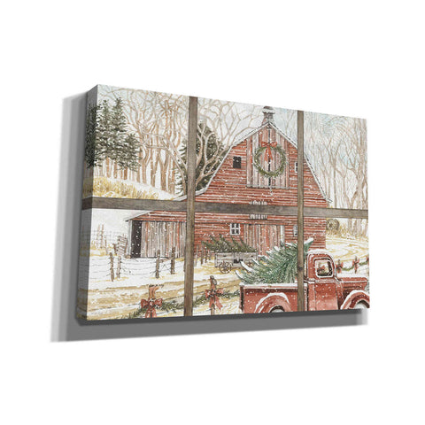 Image of 'Christmas Barn View' by Cindy Jacobs, Canvas Wall Art