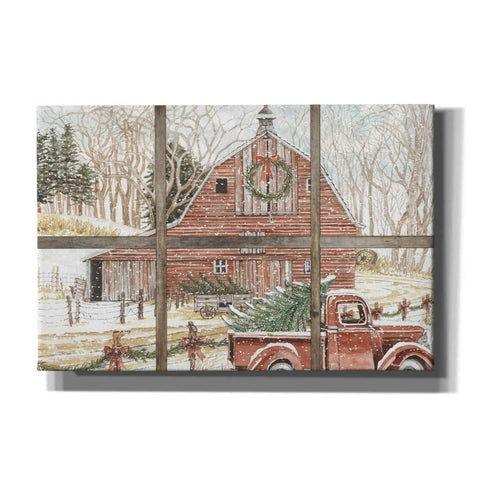 Image of 'Christmas Barn View' by Cindy Jacobs, Canvas Wall Art