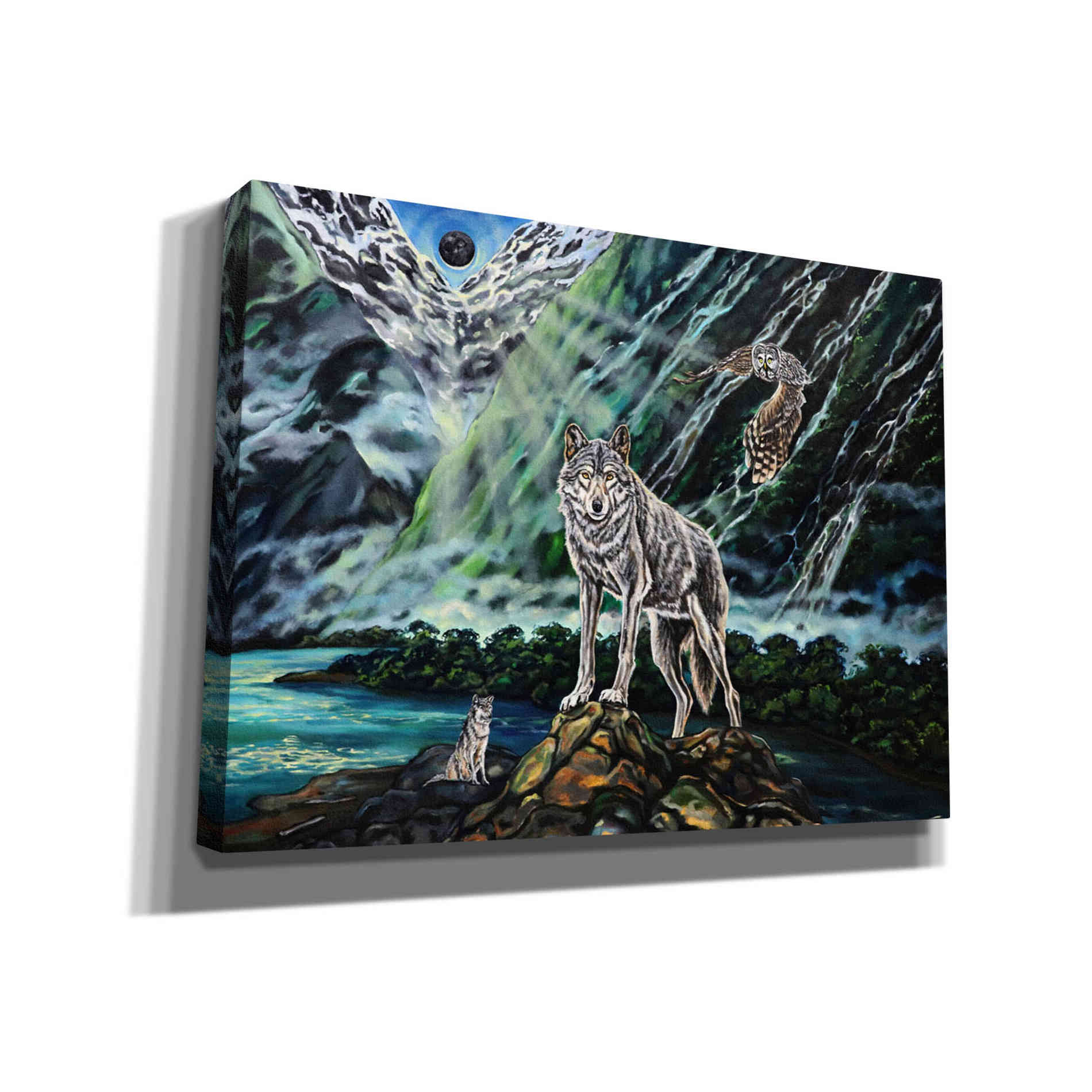 'Wolfpack The New Moon' by Jan Kasparec, Canvas Wall Art