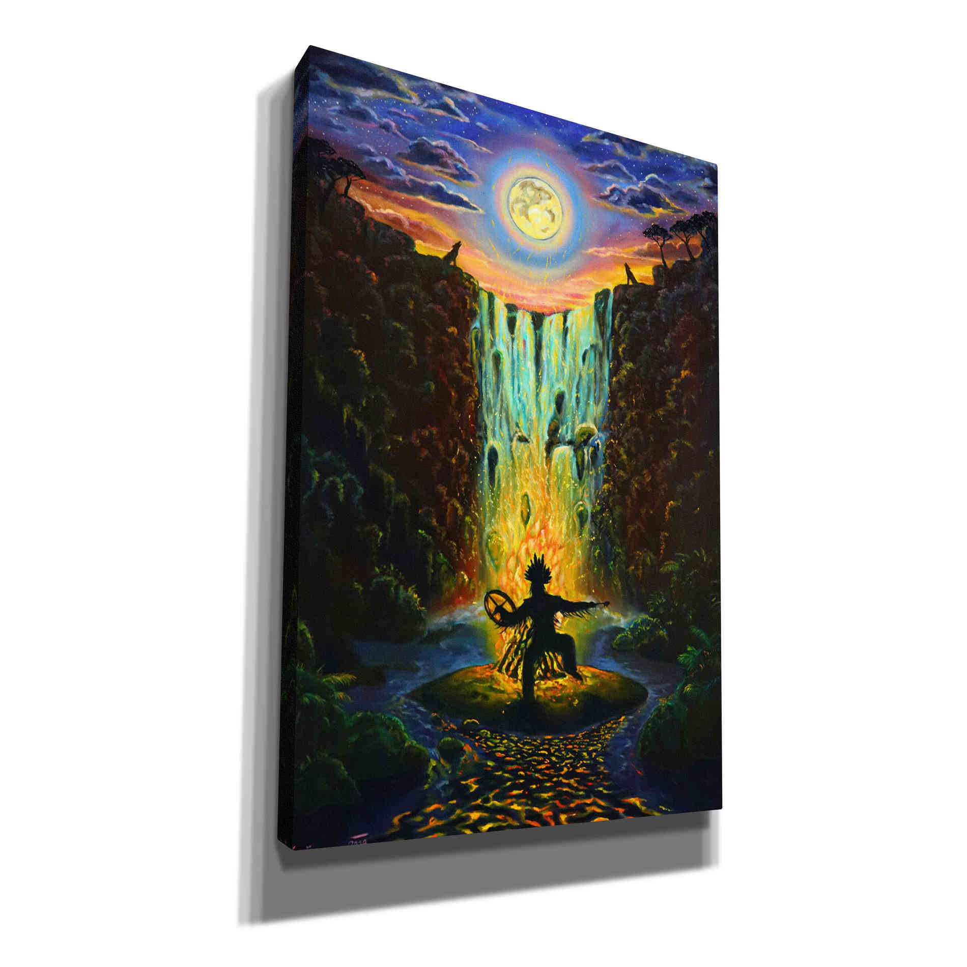 'Shaman Fire' by Jan Kasparec, Canvas Wall Art