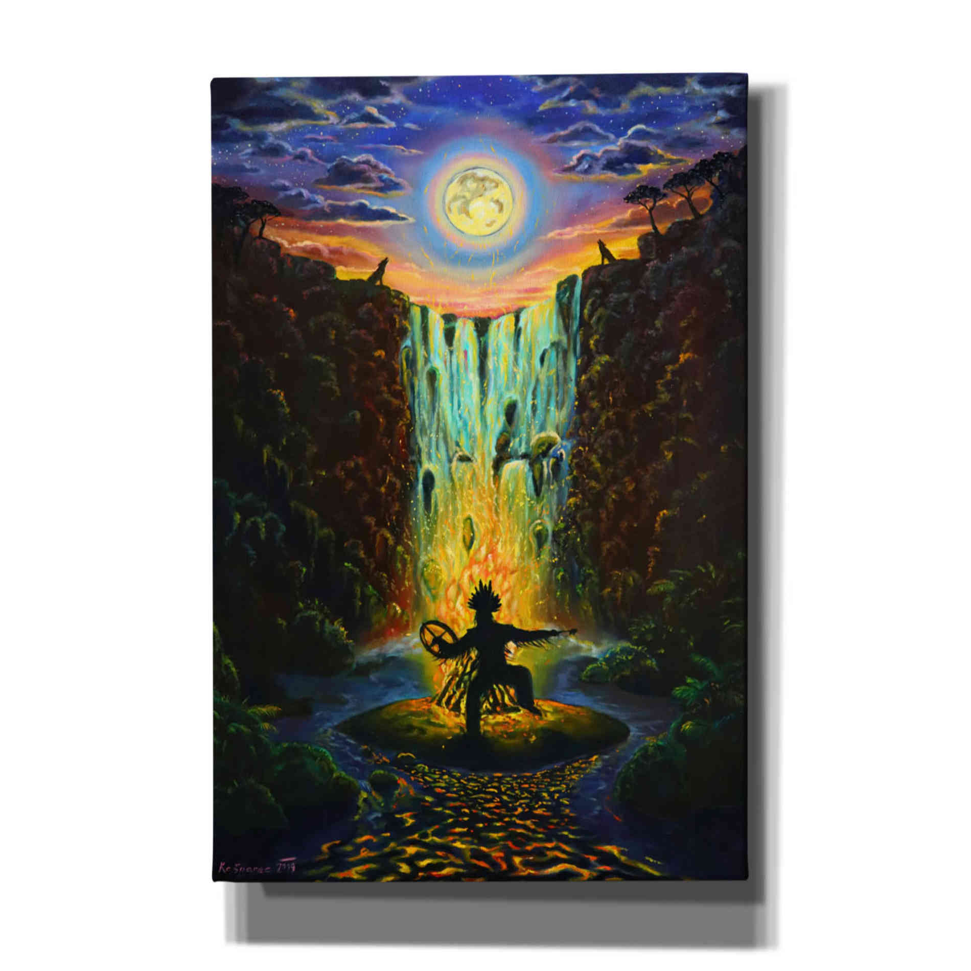 'Shaman Fire' by Jan Kasparec, Canvas Wall Art