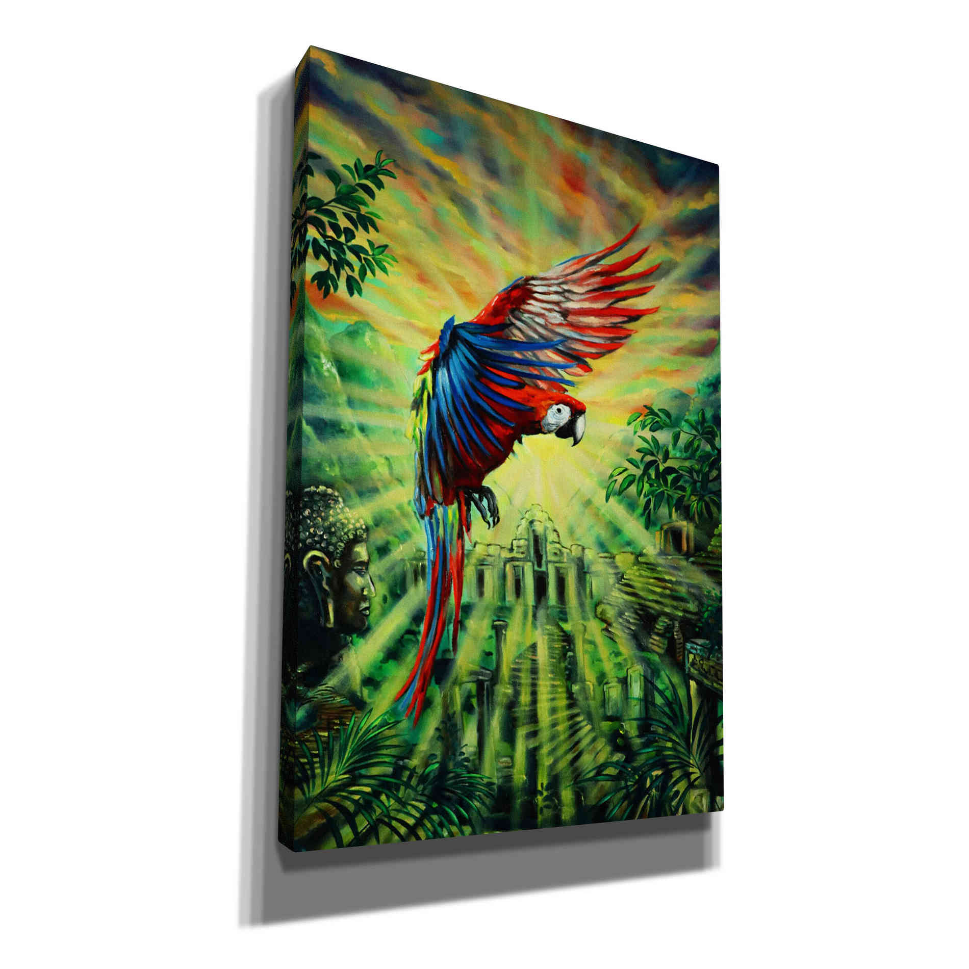 'Parrot Temple' by Jan Kasparec, Canvas Wall Art