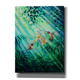 'Hummingbirds Plumeria' by Jan Kasparec, Canvas Wall Art
