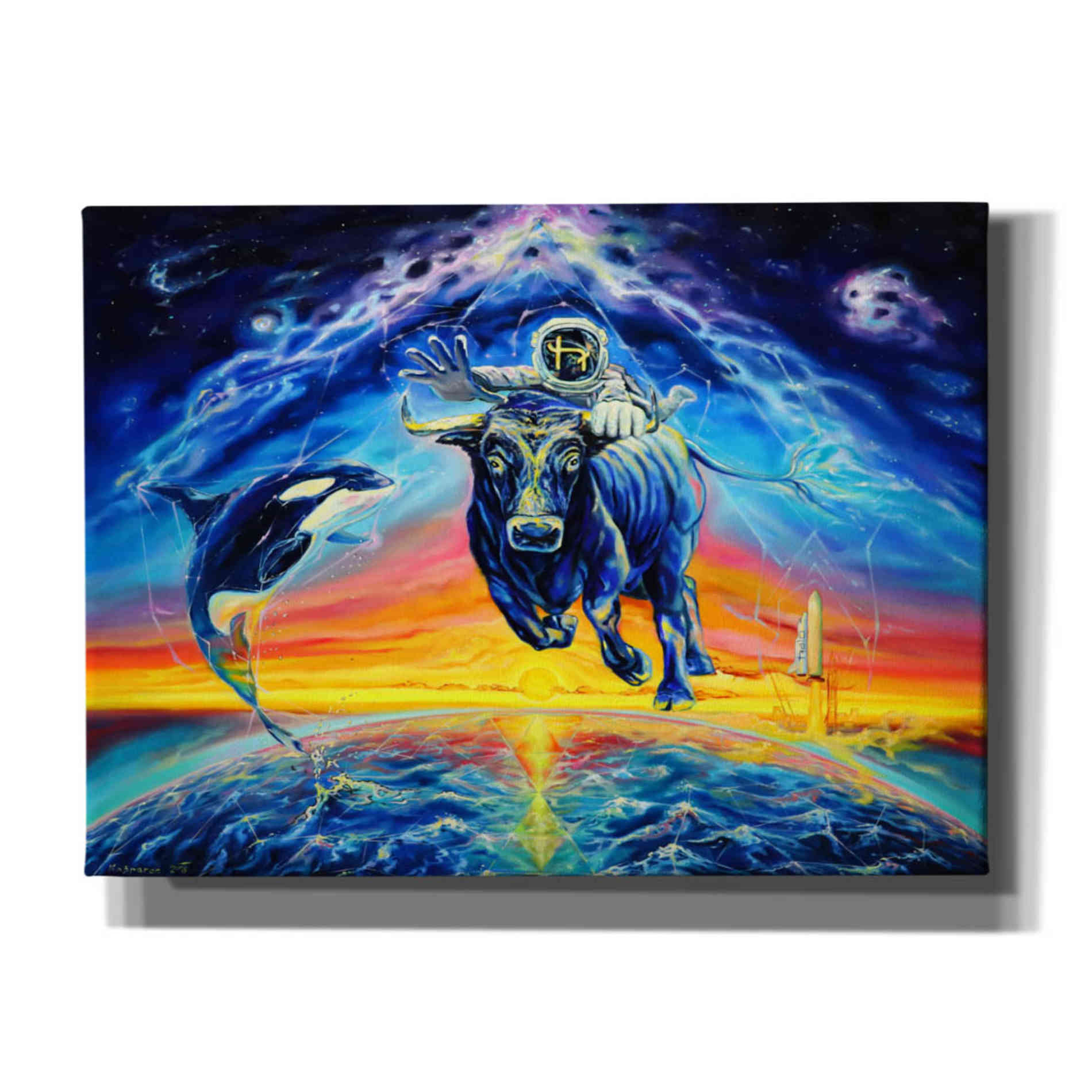 'Halo Bull' by Jan Kasparec, Canvas Wall Art