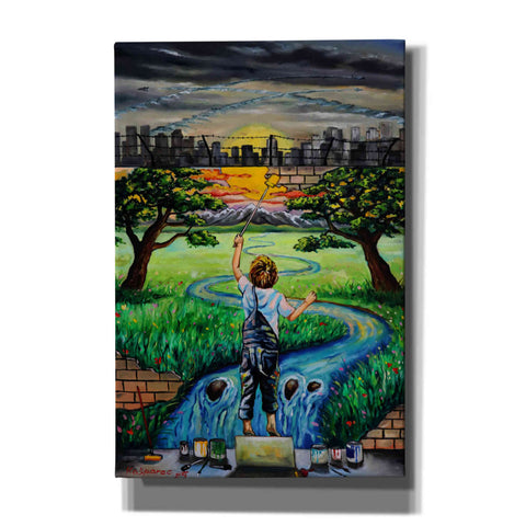Image of 'Boy And The Wall' by Jan Kasparec, Canvas Wall Art