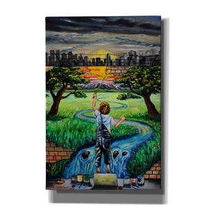 'Boy And The Wall' by Jan Kasparec, Canvas Wall Art