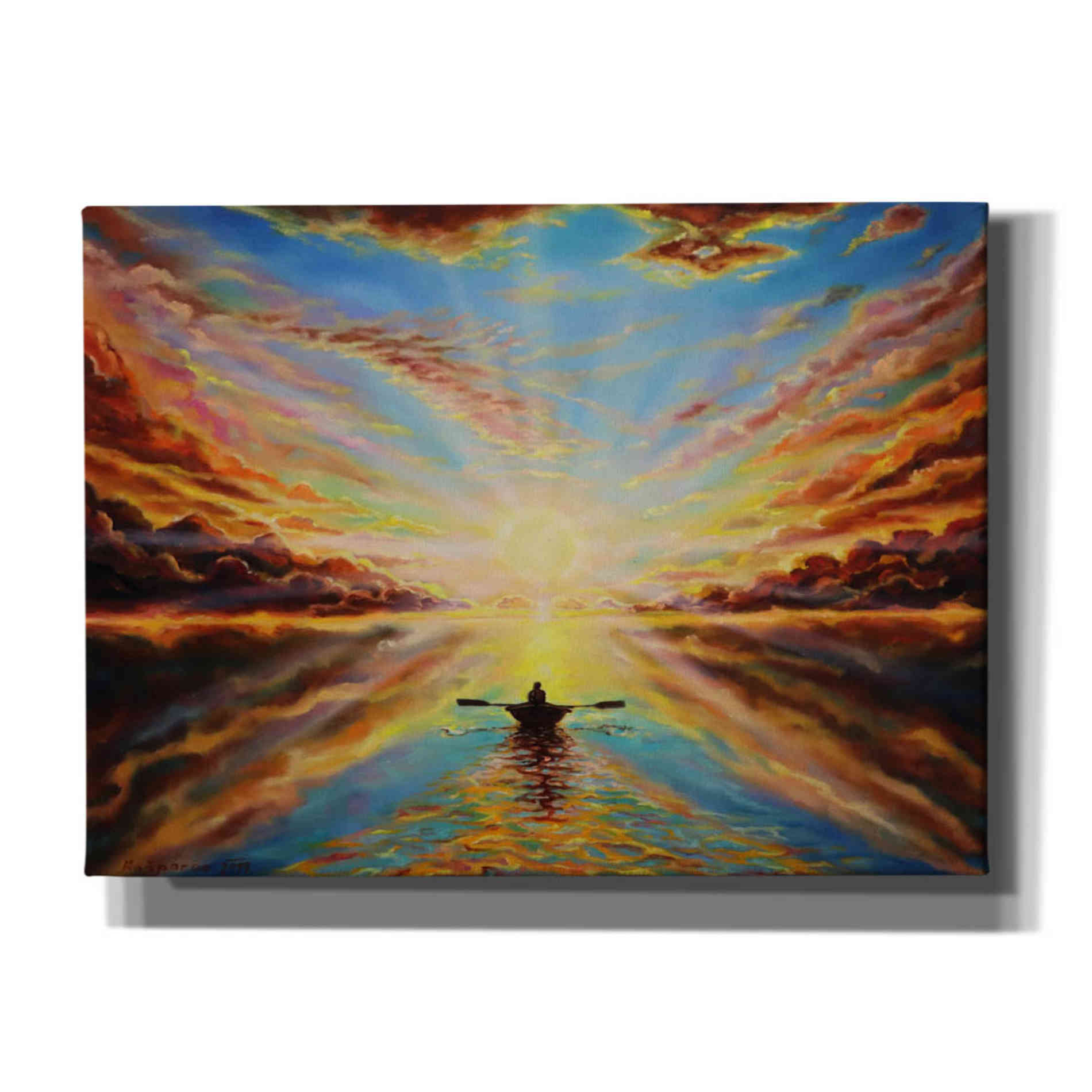 'Boat Sunset ' by Jan Kasparec, Canvas Wall Art