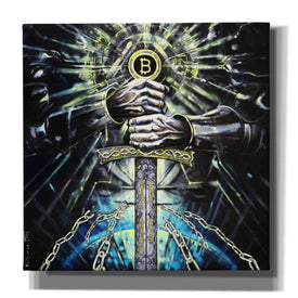 'Bitcoin Knight' by Jan Kasparec, Canvas Wall Art