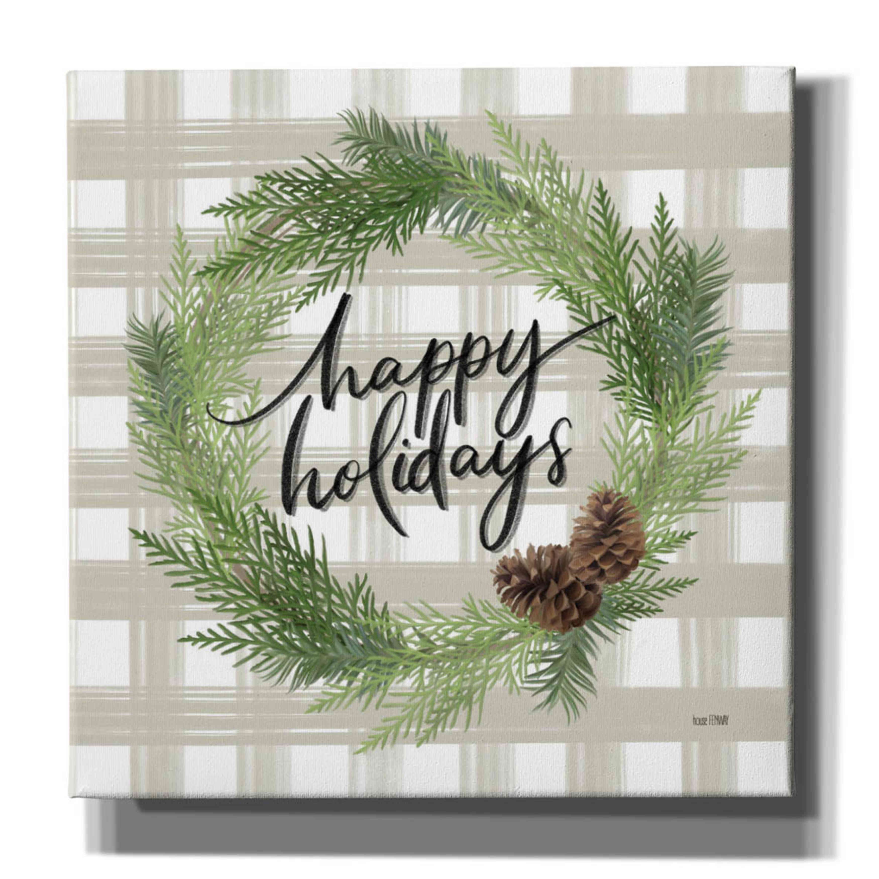 'Farmhouse Christmas Wreath' by House Fenway, Canvas Wall Art