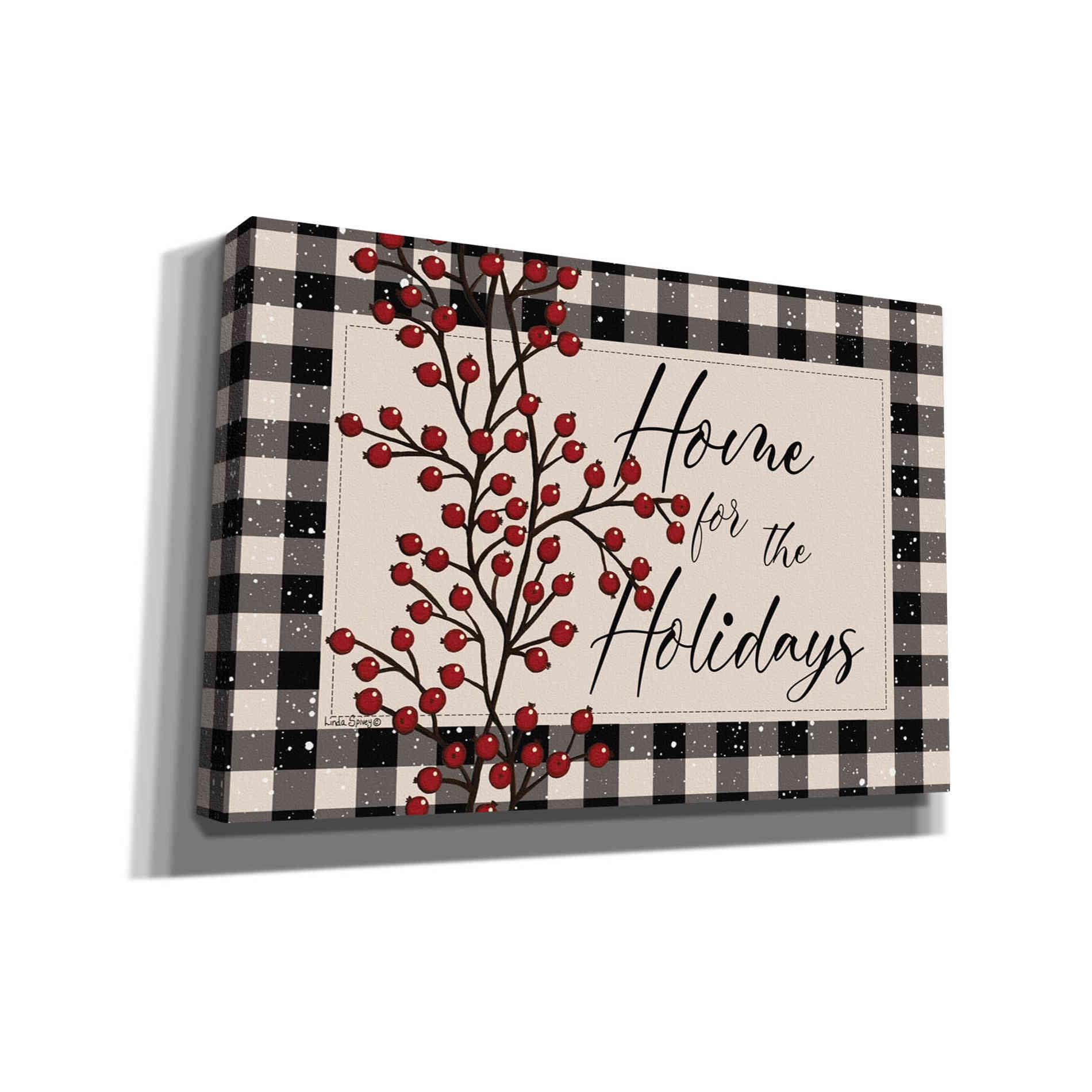 'Home for the Holidays with Berries' by Linda Spivey, Canvas Wall Art