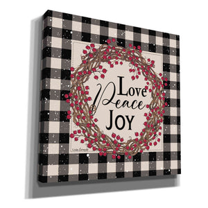 'Love Peace Joy with Berries' by Linda Spivey, Canvas Wall Art