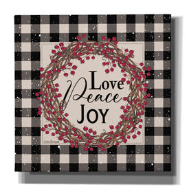 'Love Peace Joy with Berries' by Linda Spivey, Canvas Wall Art